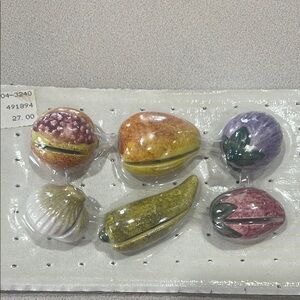 Colorful Ceramic Fruit Napkin Holder Set